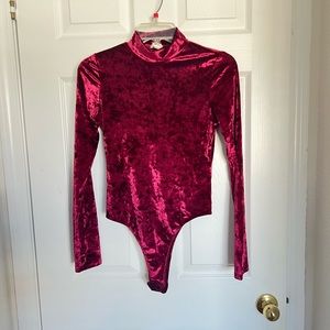 Bozzolo Burgundy Turtle Neck Long Sleeve Bodysuit